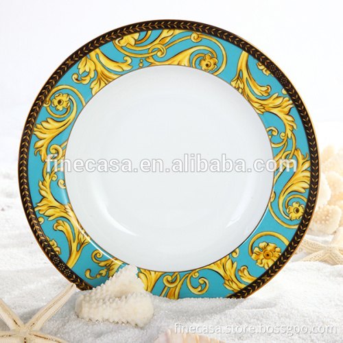 8.5 Inches Luxury Fine Hyper White Porcelain Antique Dinner Plate of Sea Goddness